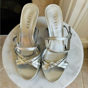 Ralph Lauren Metallic Wedge - Size 7